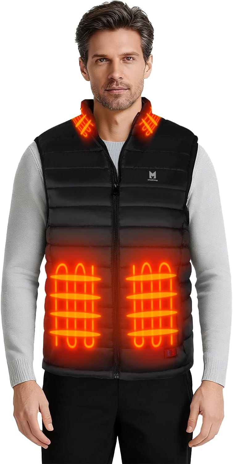 MRAWARM Heated Vest, Lightweight Electric Heated Vest for Men Women wiht 6 Heating Zone and 3 Temperature - Image 1